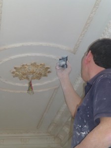 Water damange cornice repair in East Finchley